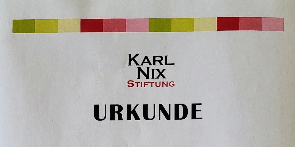 Karl-Nix-Preis Urkunde