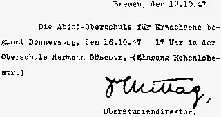 Einladung zum ersten Unterricht